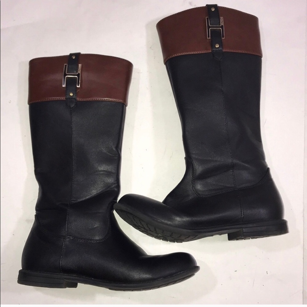 Black/Brown Hilfiger Andrea Eq Boots H-Charm 3 - Picture 7 of 8